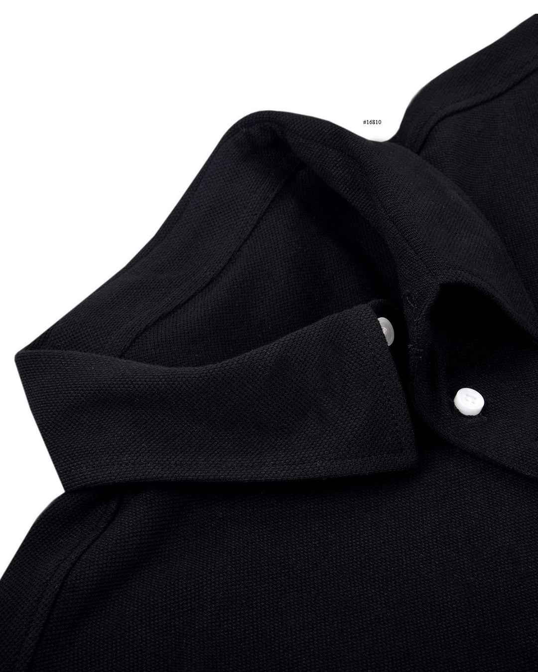 Cotton: Black Polo T-shirt
