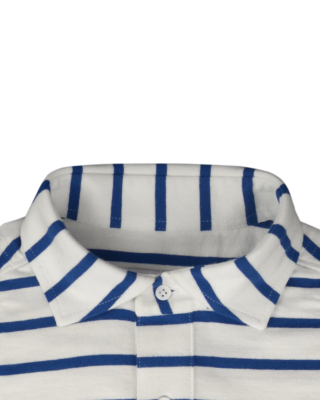 Navy & White Striped Polo T-shirt