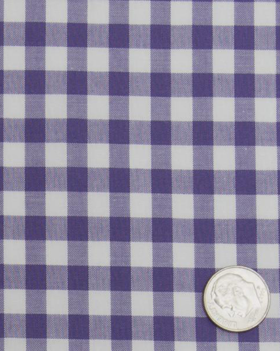 Broad purple Gingham Checks on White