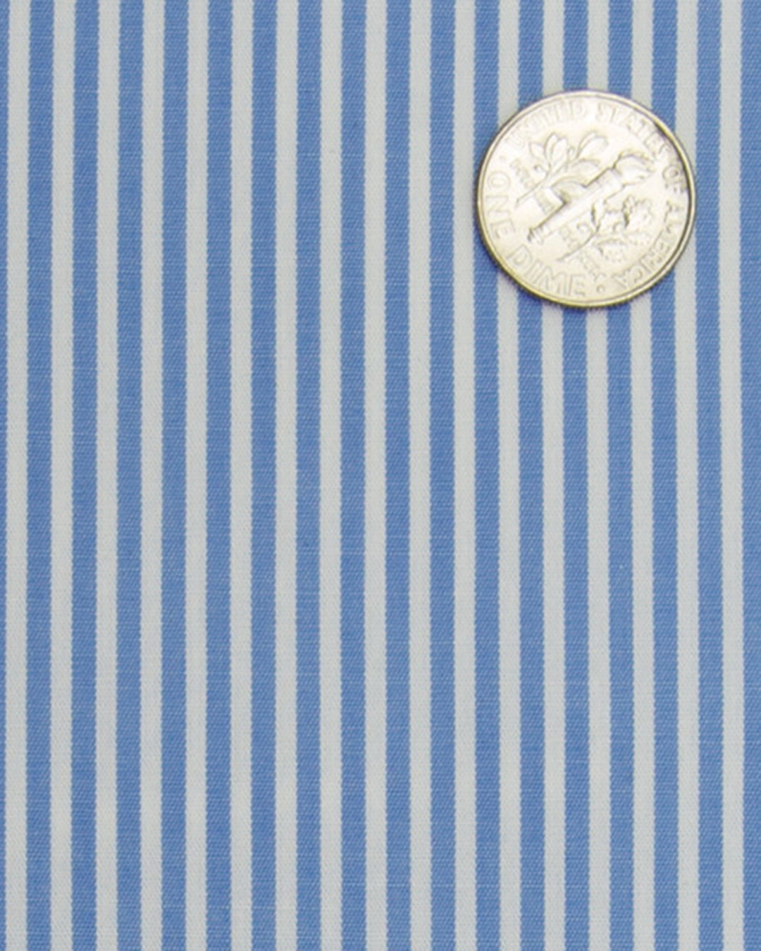 Light Dutch Blue Fine Pencil Stripes on White