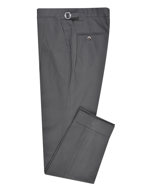 Washed Charcoal Cotton Twill Dress Pant