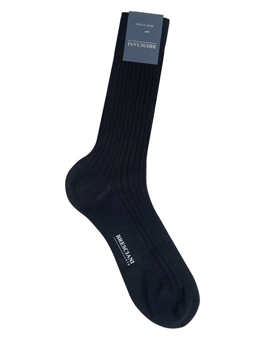 Bresciani  Cotton Rib Socks-Blue