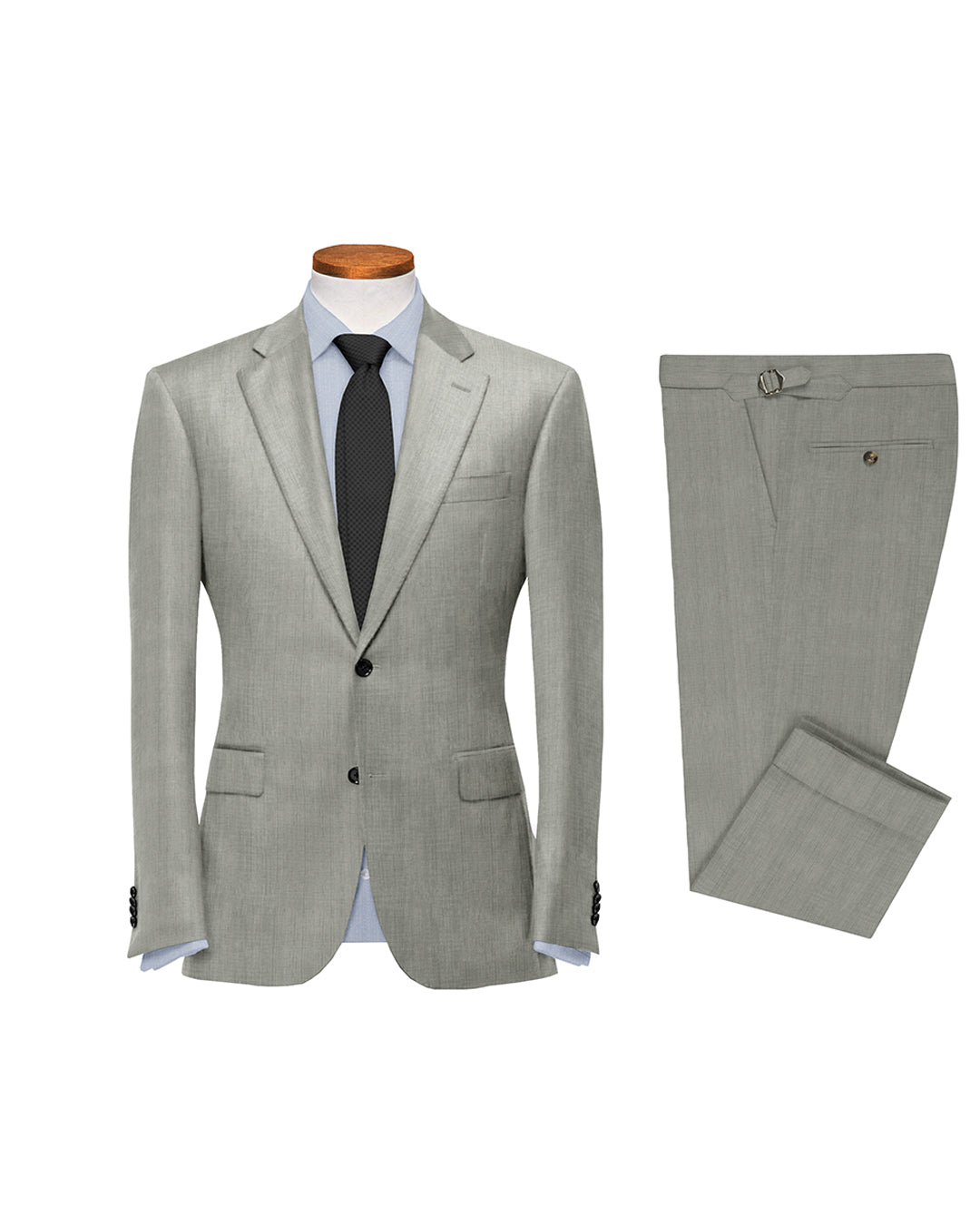 Washable Wool Suit: Light Grey