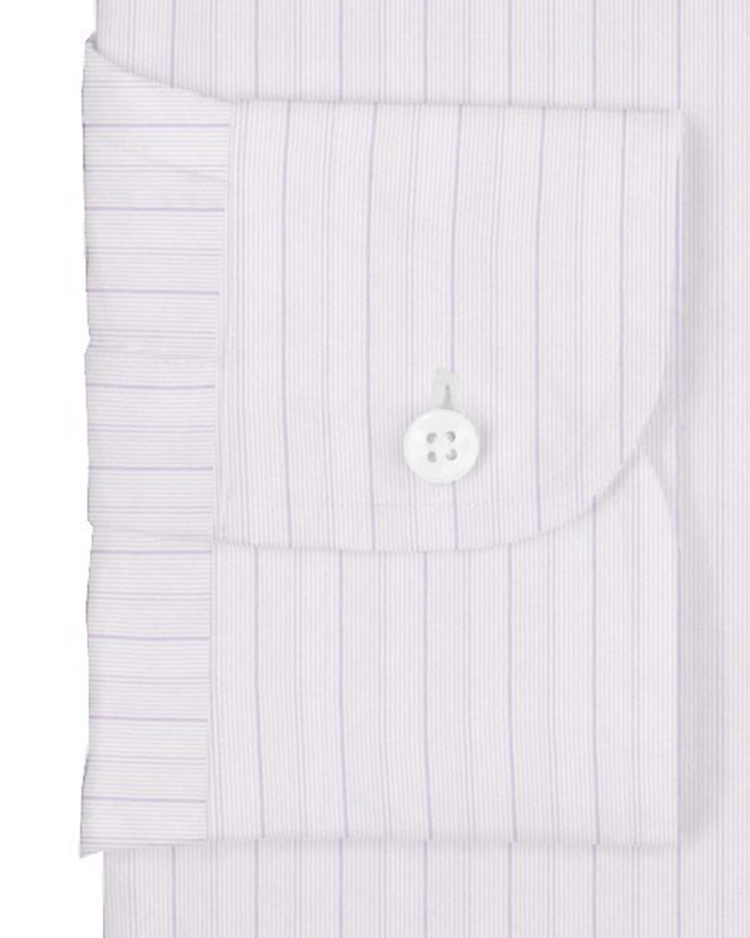 A Touch of Silk:Purple Pin Stripes on White: Natural Wrinkle Free